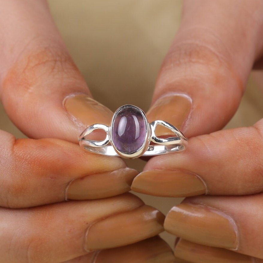 Amethyst Ring 925 Sterling Silver Ring