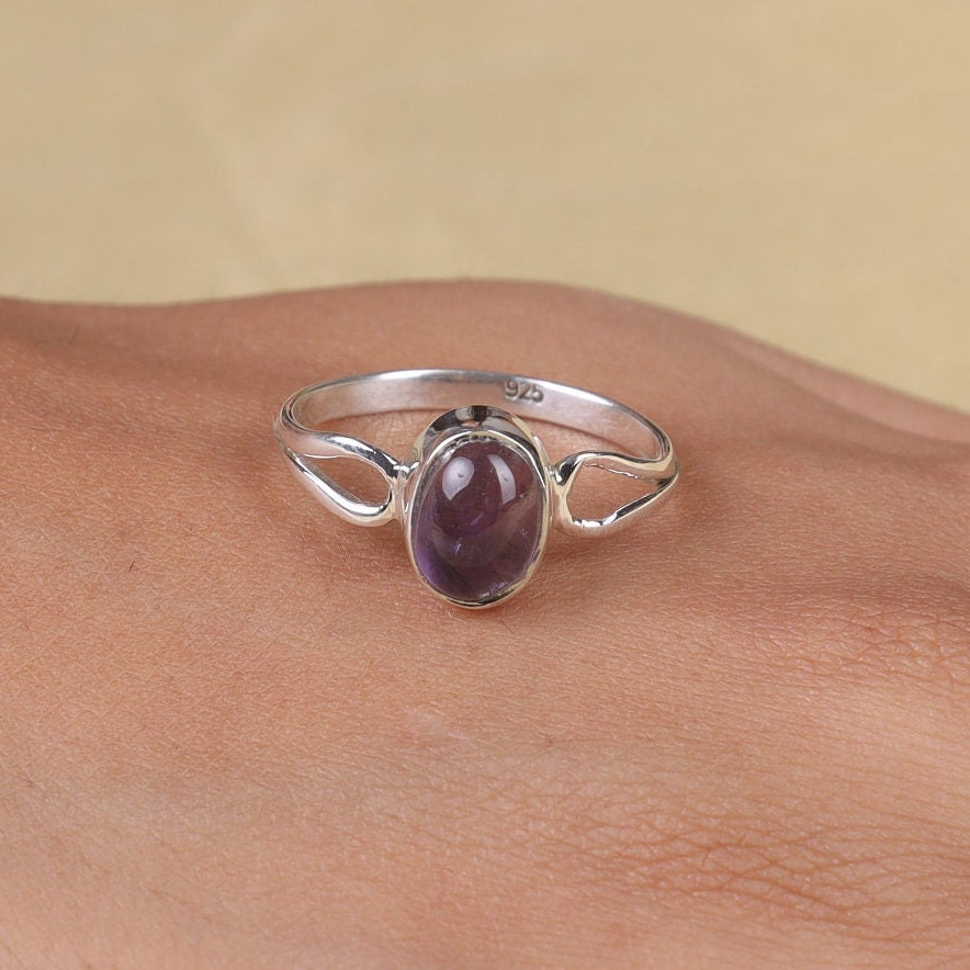 Amethyst Ring 925 Sterling Silver Ring