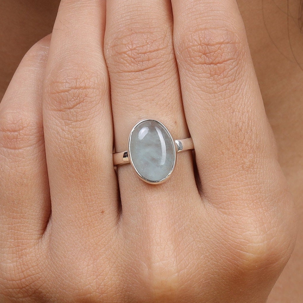 Aquamarine Sterling Silver Ring