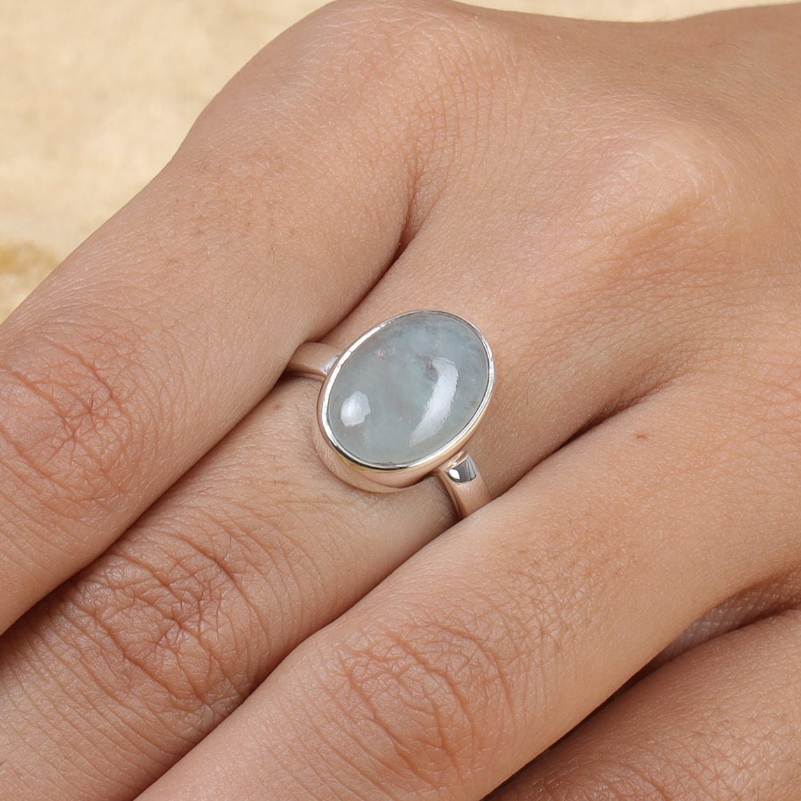 Aquamarine Sterling Silver Ring