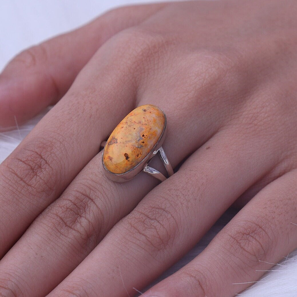 Bumble Bee Jasper Sterling Silver Ring