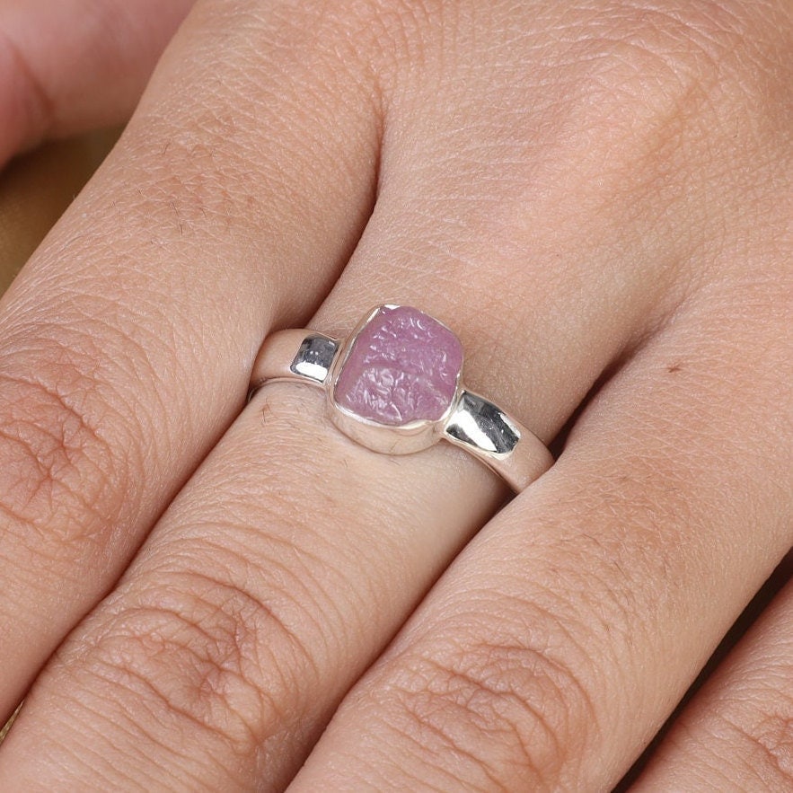 Pink Tourmaline Sterling Silver Ring