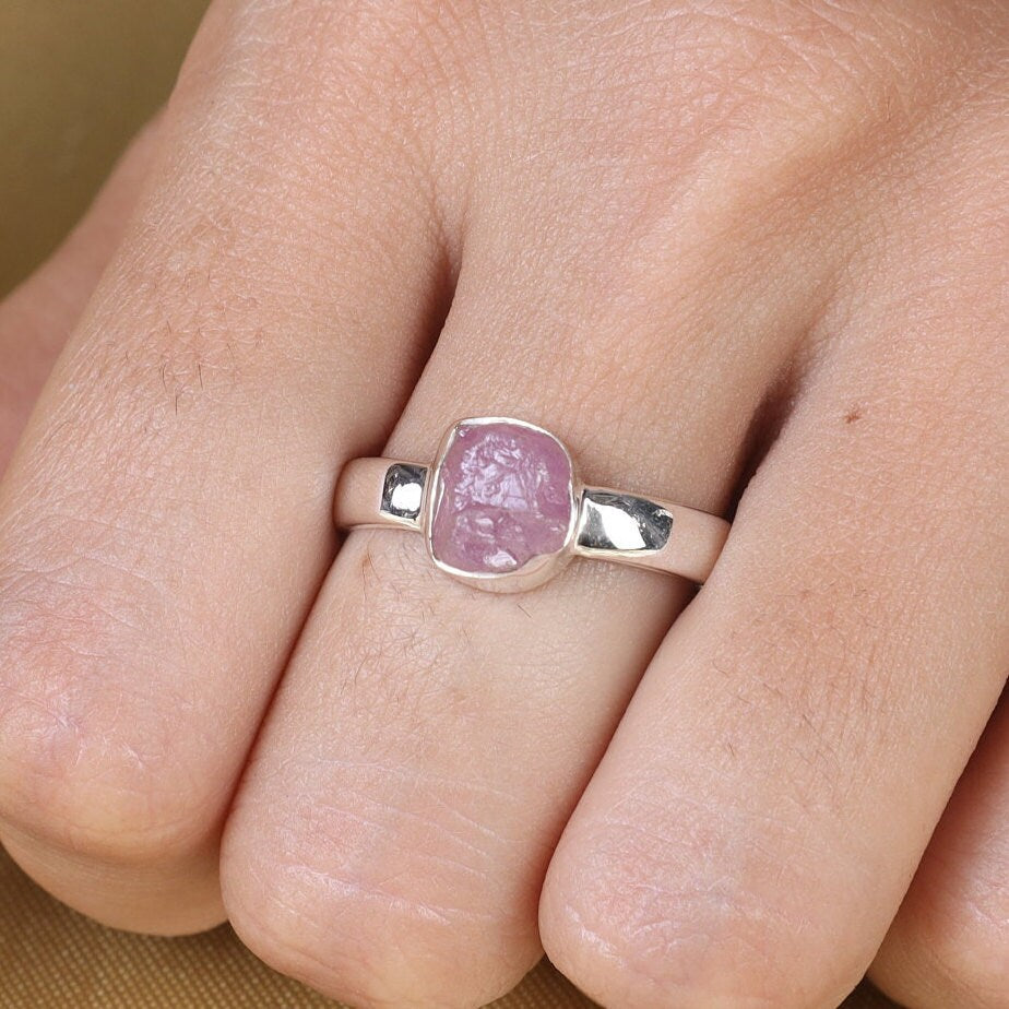 Pink Tourmaline Sterling Silver Ring