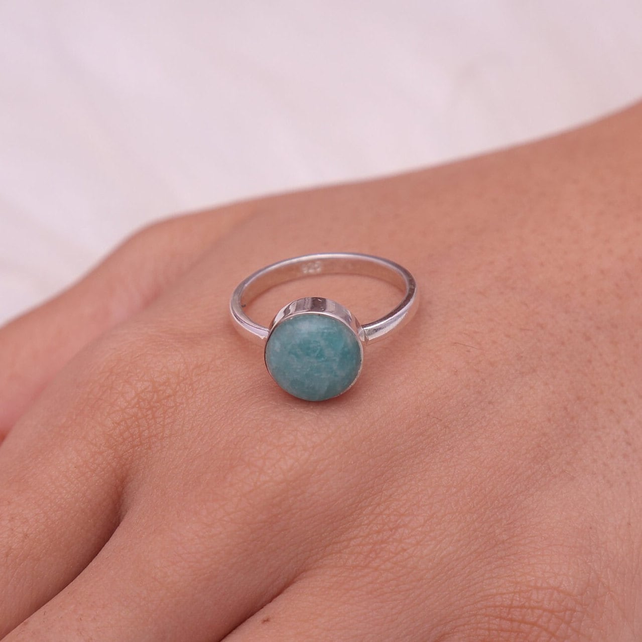 Amazonite Ring Sterling Silver Ring