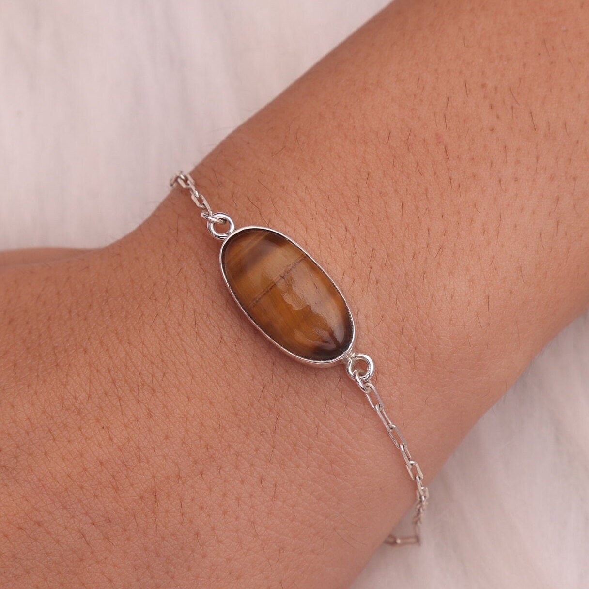 Tiger Eye Sterling Silver Bracelet