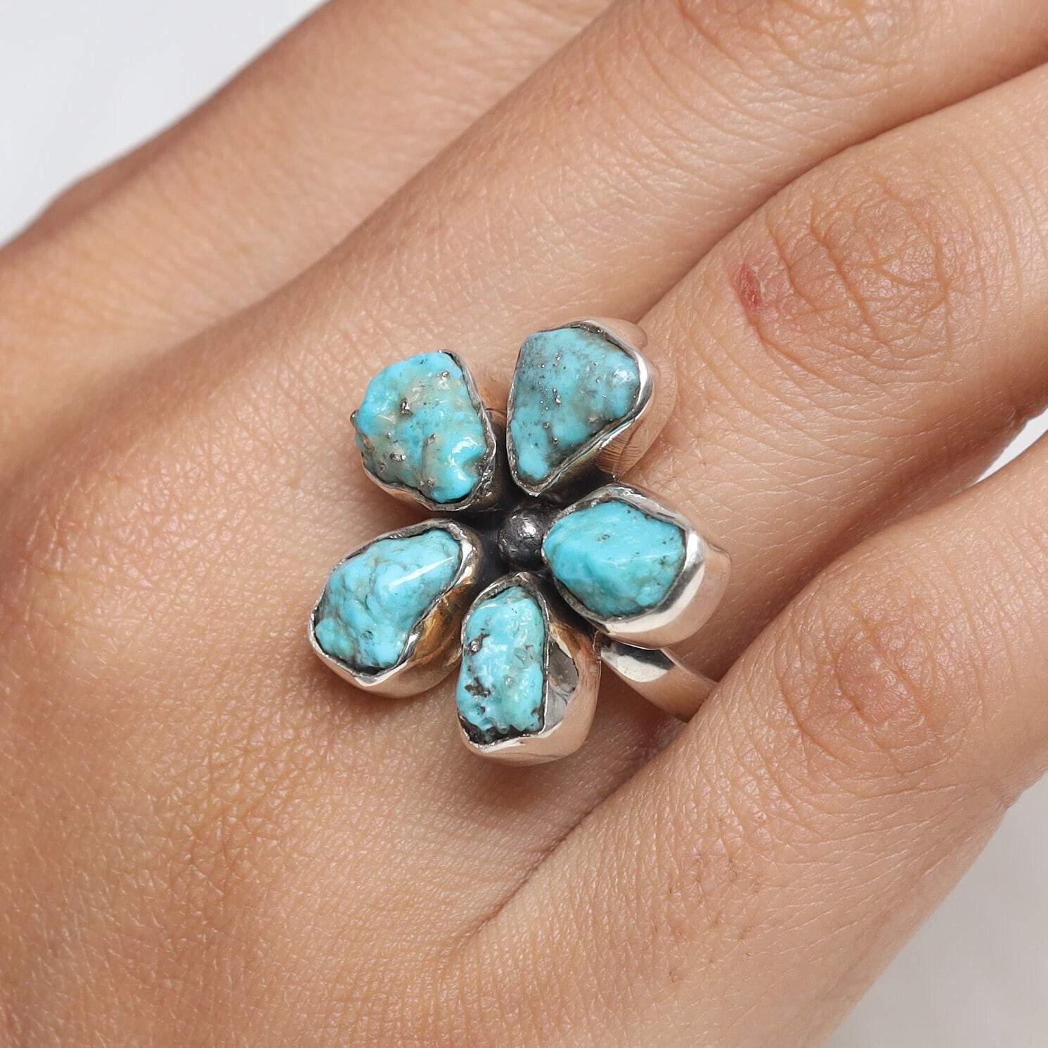 Raw Arizona Turquoise Sterling Silver Ring