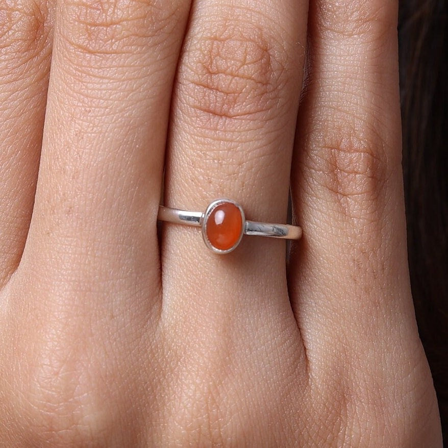 Carnelian 925 Sterling Silver Ring