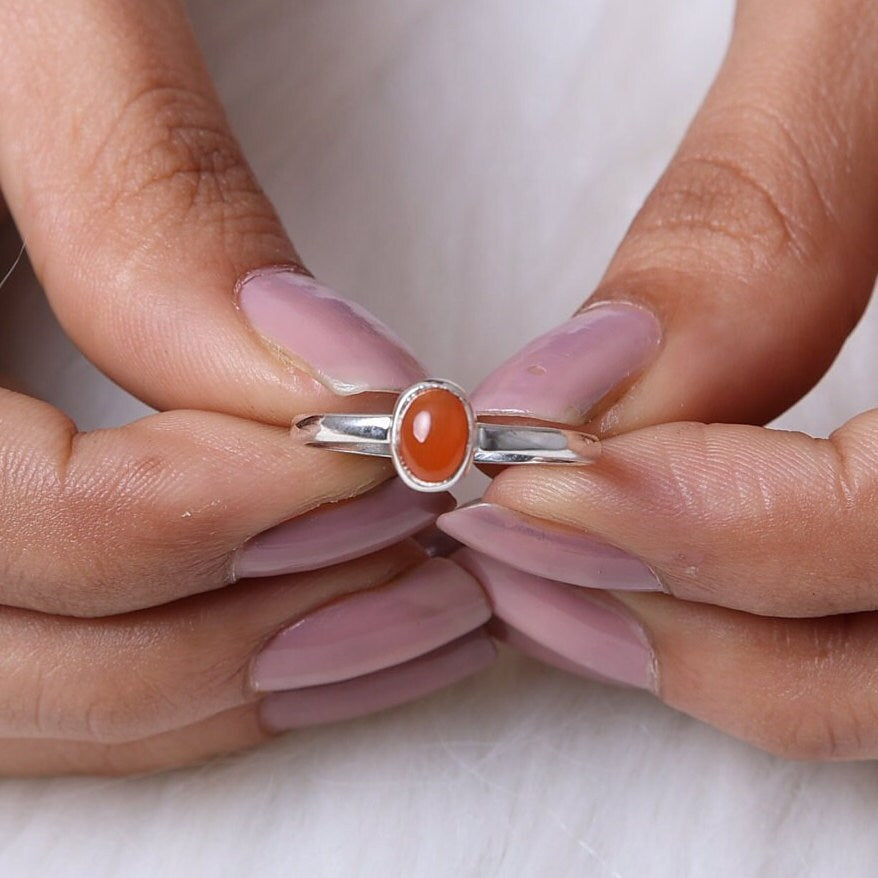 Carnelian 925 Sterling Silver Ring