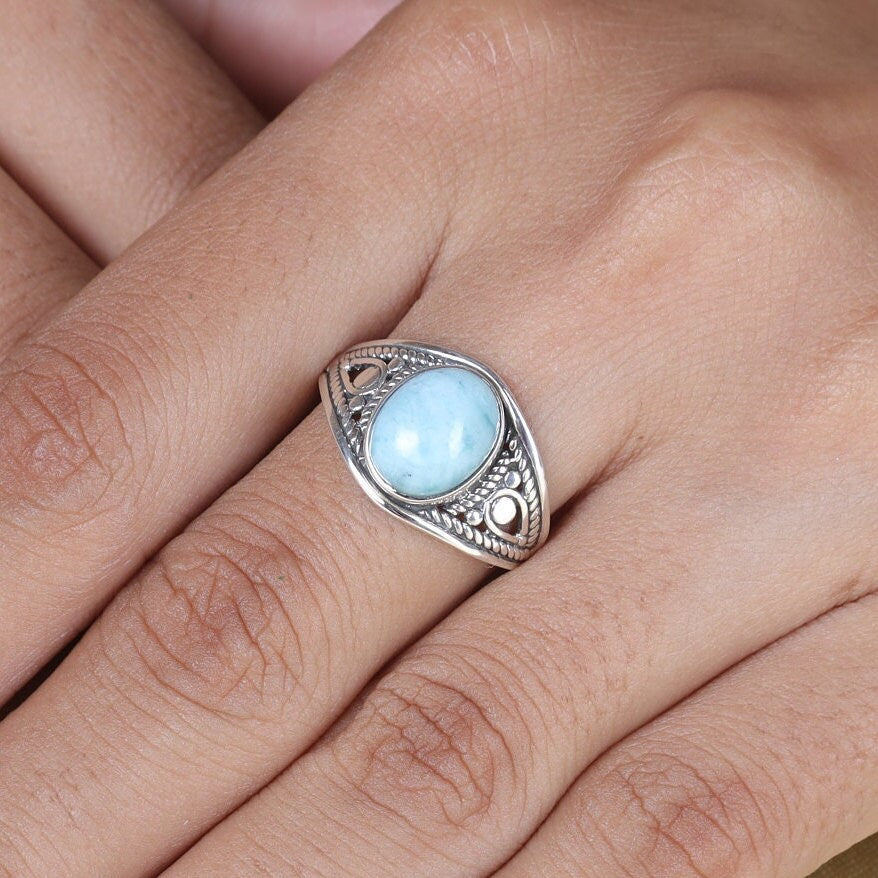 Dominican Larimar Sterling Silver Ring