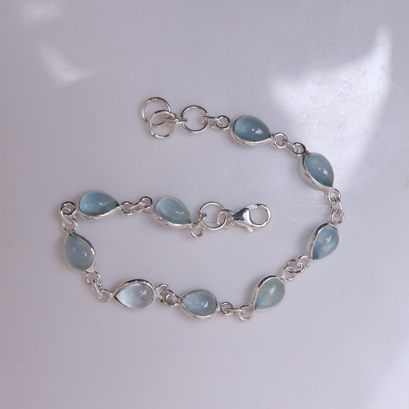 Aquamarine Sterling Silver Bracelet