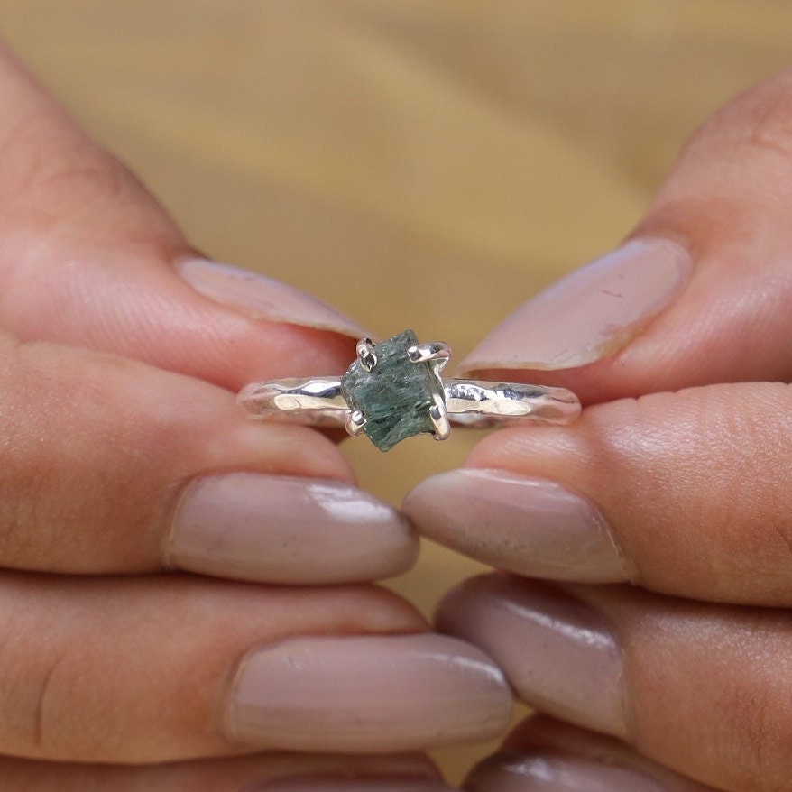 Raw Labradorite Sterling Silver Ring