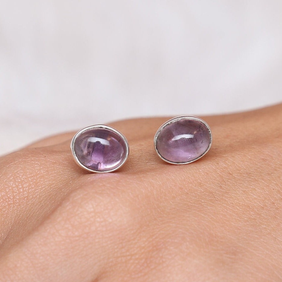 Amethyst Sterling Silver Stud Earrings