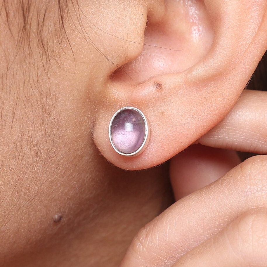 Amethyst Sterling Silver Stud Earrings