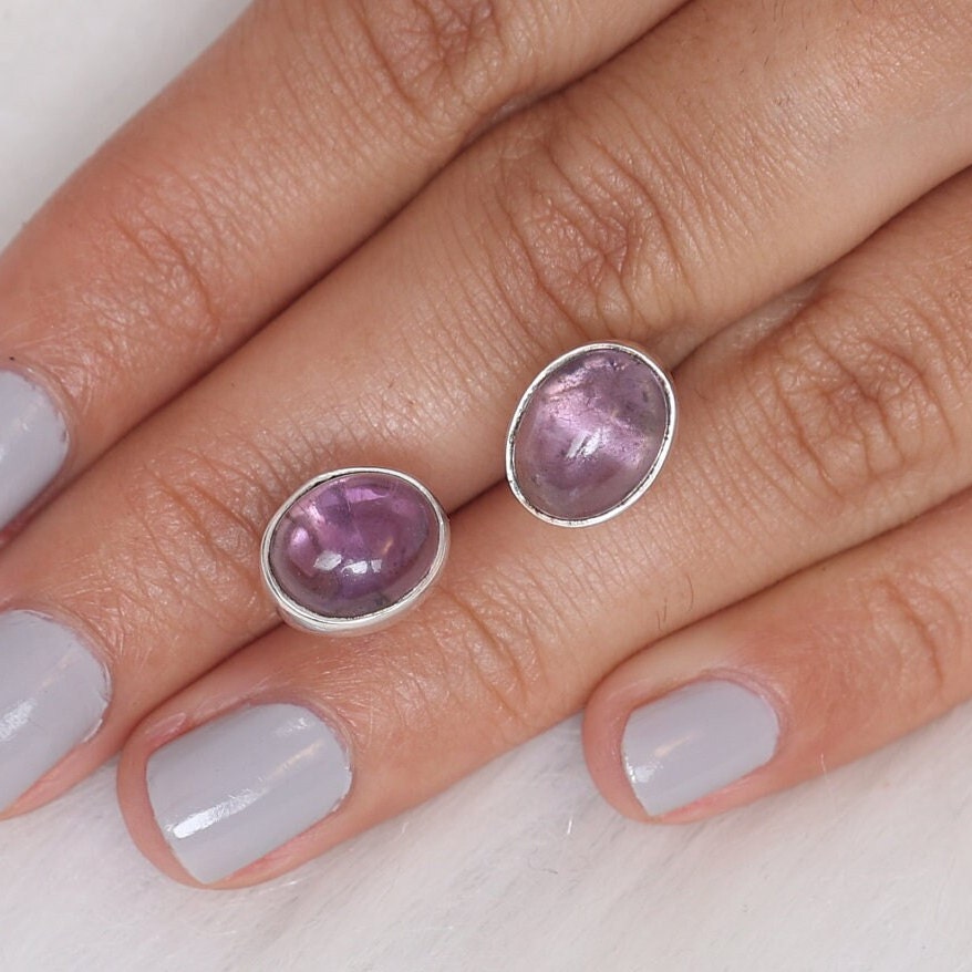 Amethyst Sterling Silver Stud Earrings