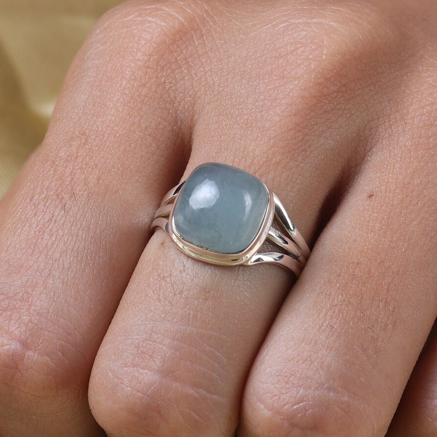 Aquamarine Sterling Silver Ring