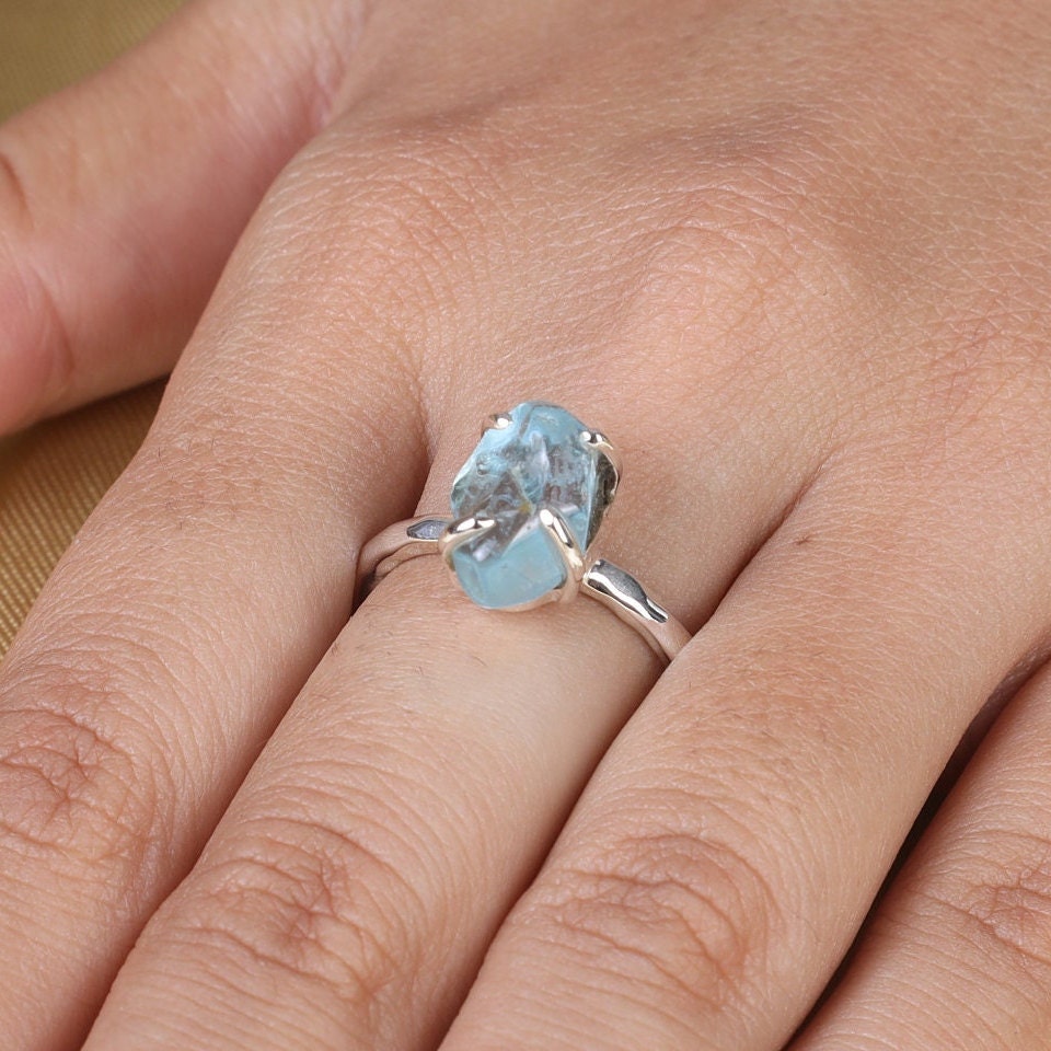 Aquamarine Sterling Silver Ring