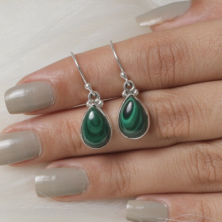 Malachite Sterling Silver Earrings