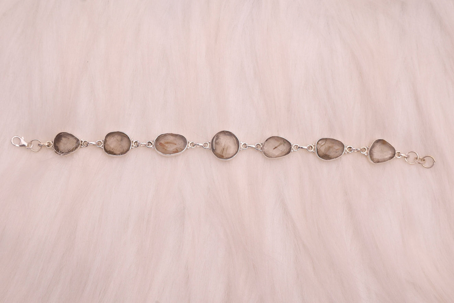 Golden Rutile Quartz Sterling Silver Bracelet