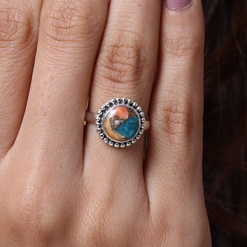 Oyster Turquoise Sterling Silver Ring