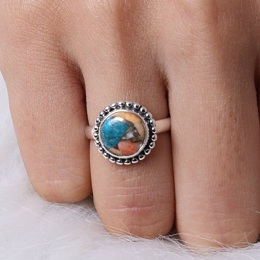 Oyster Turquoise Sterling Silver Ring