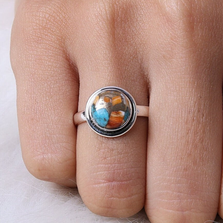 Oyster Turquoise Sterling Silver Ring