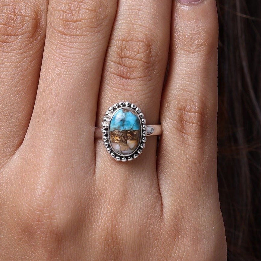 Oyster Turquoise Sterling Silver Ring