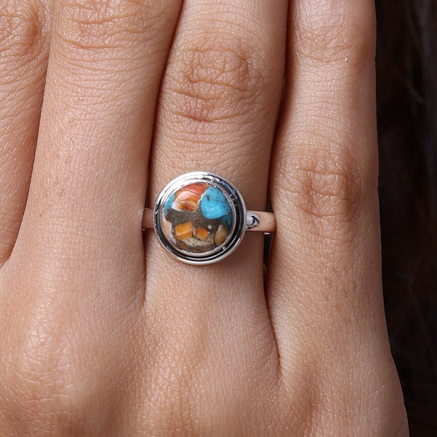 Oyster Turquoise Sterling Silver Ring