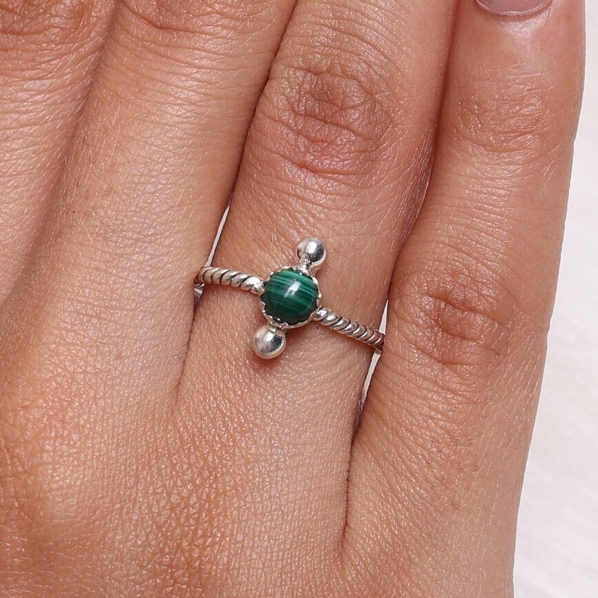 Malachite Sterling Silver Ring