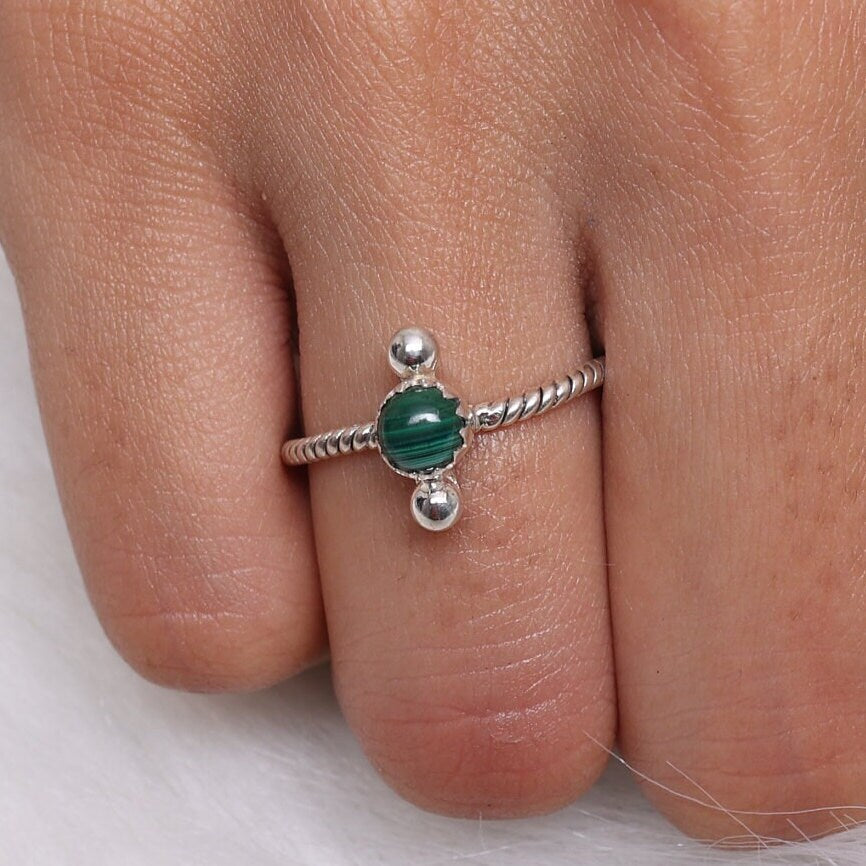 Malachite Sterling Silver Ring