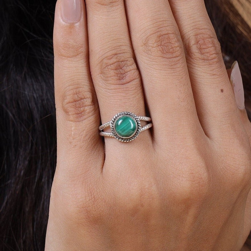 Malachite Sterling Silver Ring