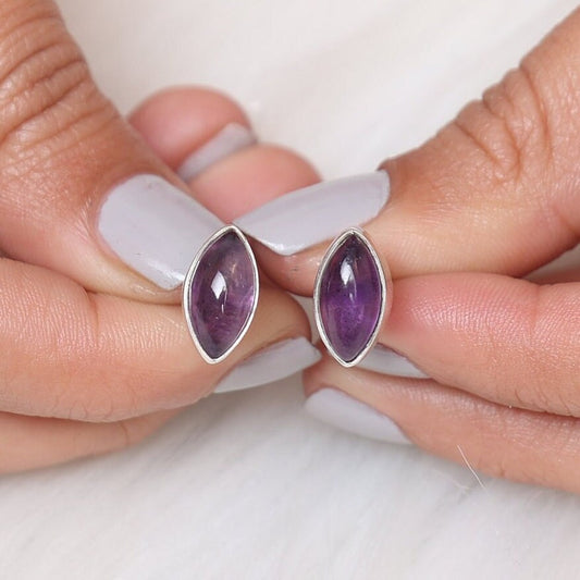 Amethyst Sterling Silver Stud Earrings