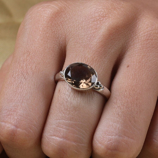 Smoky Topaz Sterling Silver Ring