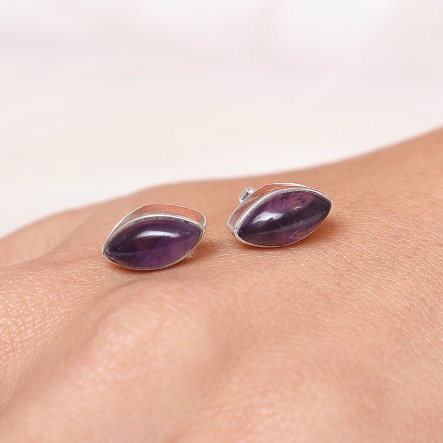 Amethyst Sterling Silver Stud Earrings