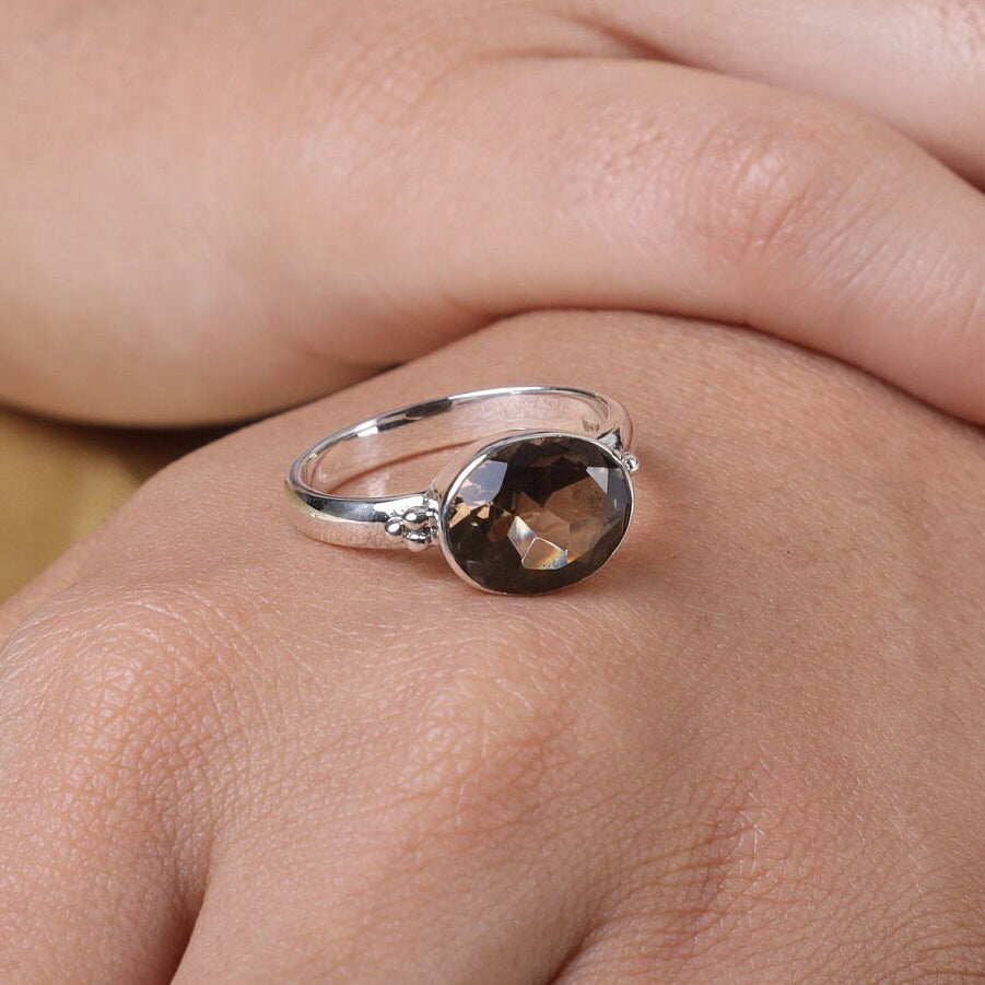 Smoky Topaz Sterling Silver Ring