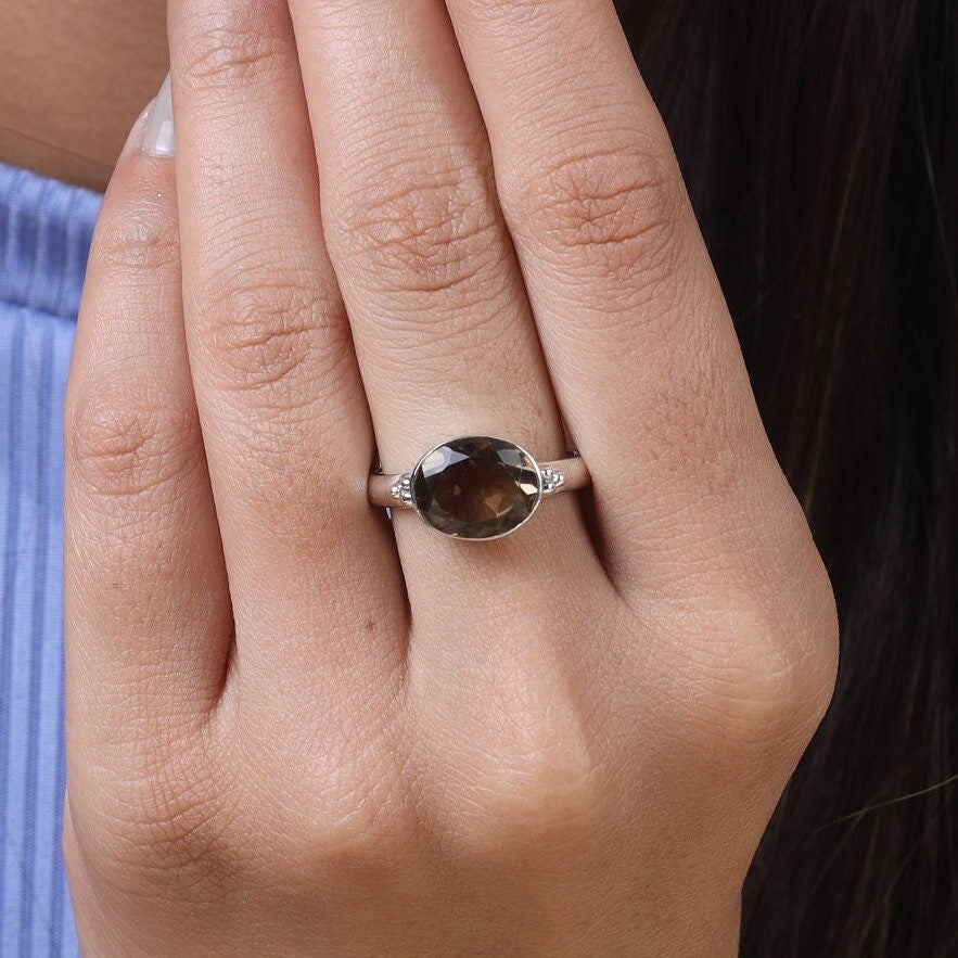 Smoky Topaz Sterling Silver Ring