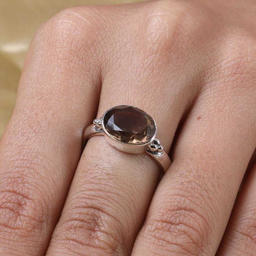 Smoky Topaz Sterling Silver Ring