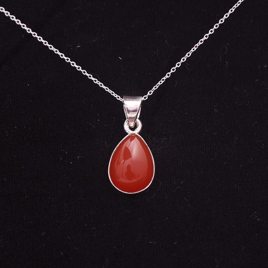 Carnelian Sterling Silver Pendant