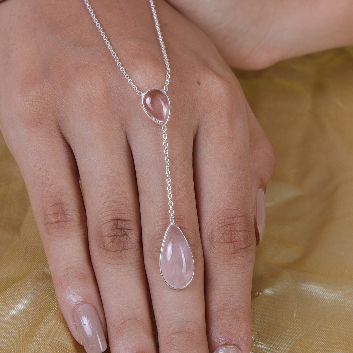 Rose Quartz Pendant, 925 Sterling Silver Pendant, Silver Drop Pendant, Pendant With Chain, January Birthstone, Pink Gemstone Necklace