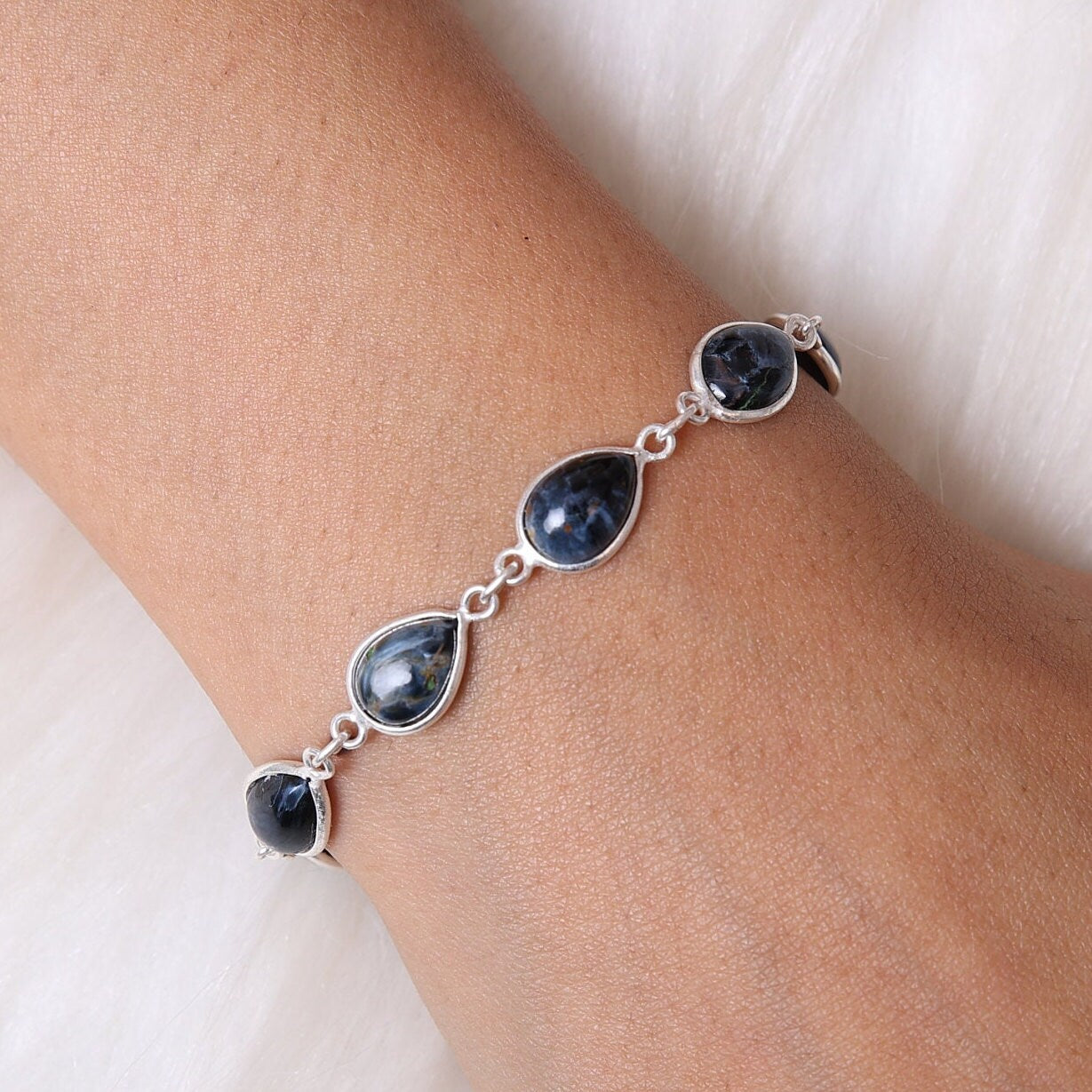 Pietersite Sterling Silver Bracelet