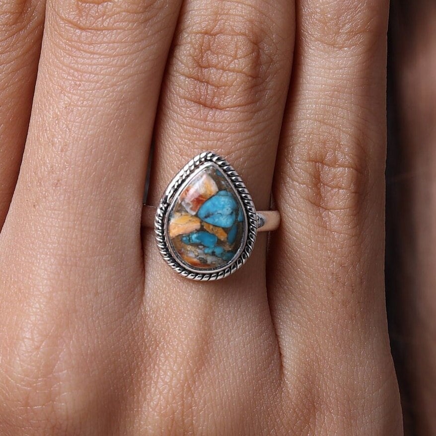 Oyster Turquoise Sterling Silver Ring