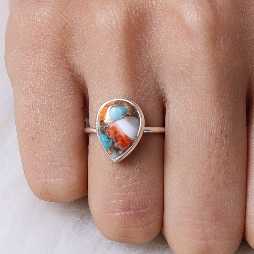 Oyster Turquoise Sterling Silver Ring