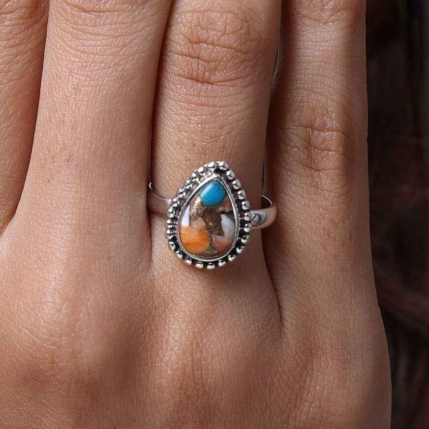 Oyster Turquoise Sterling Silver Ring