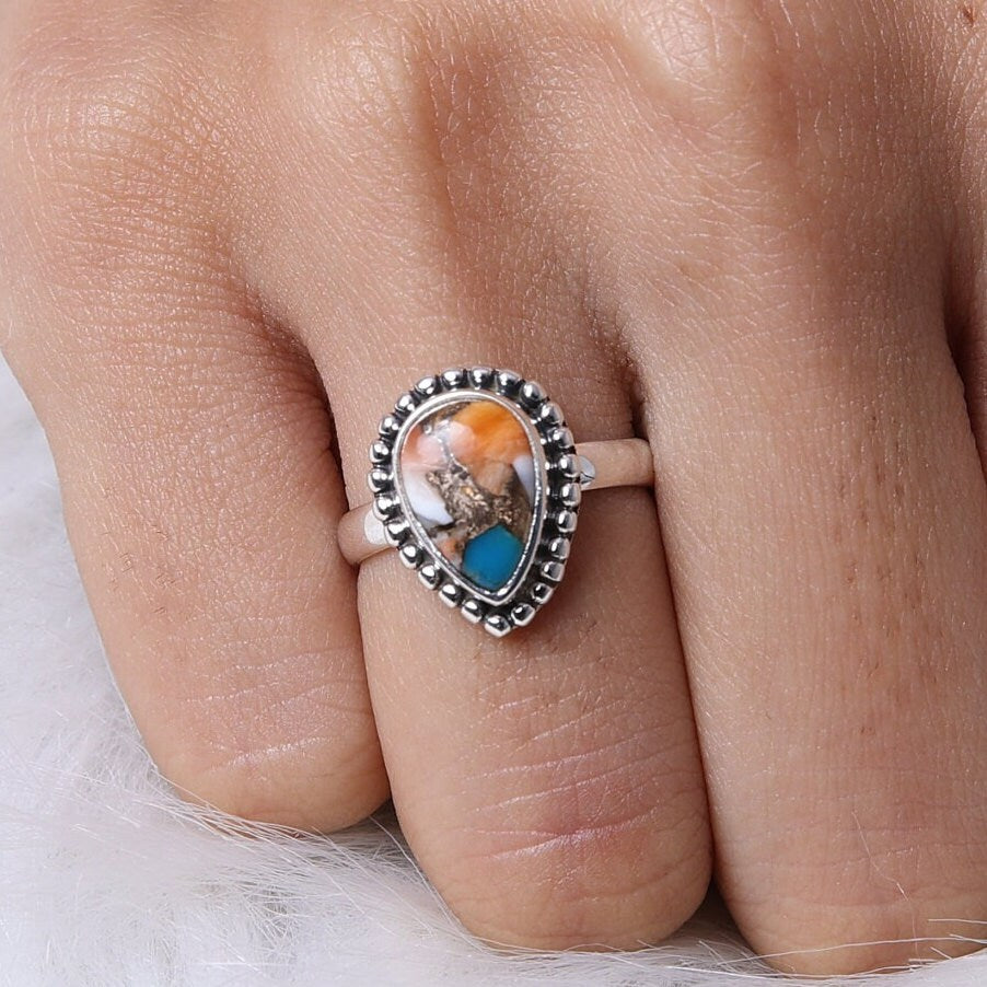 Oyster Turquoise Sterling Silver Ring