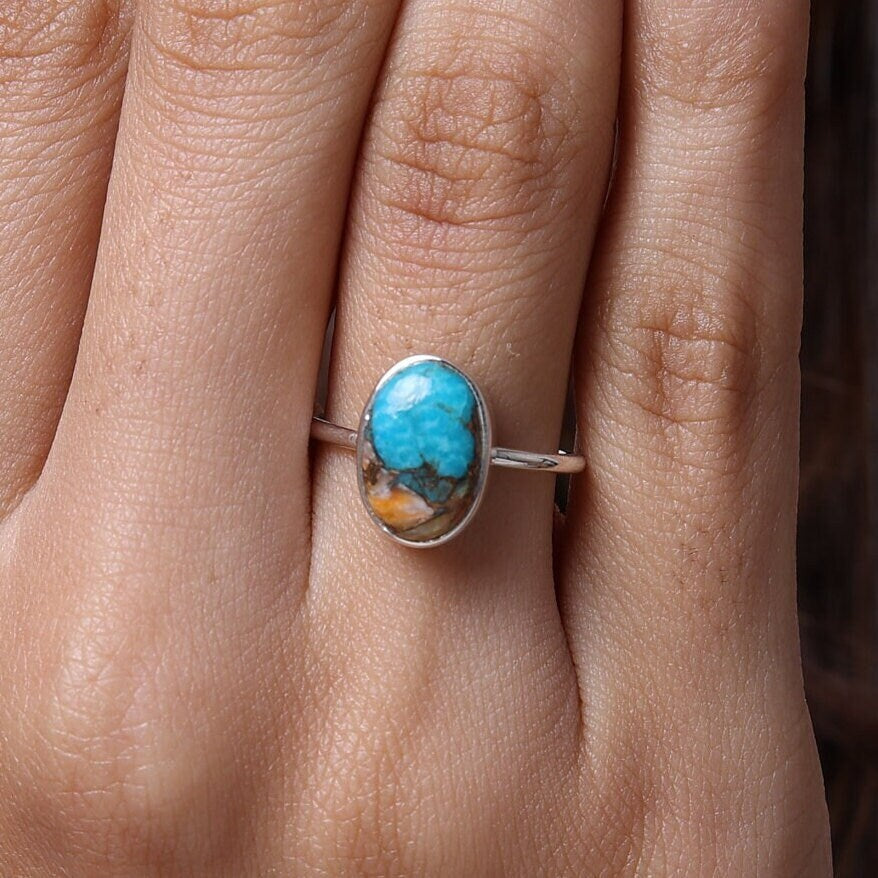 Oyster Turquoise Sterling Silver Ring