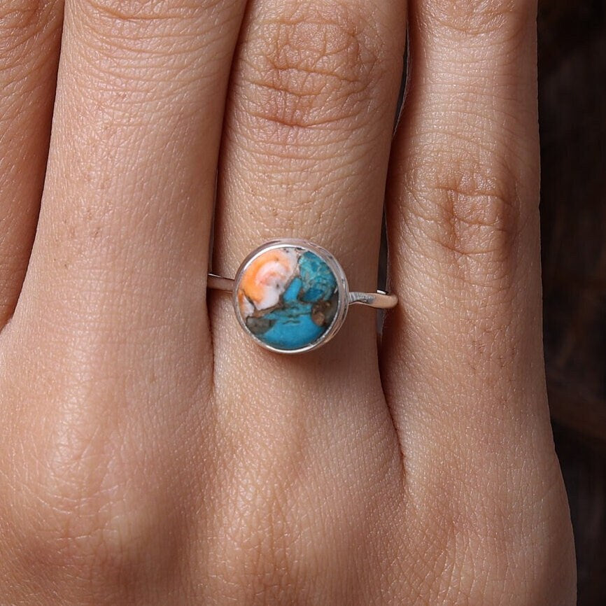 Oyster Turquoise Sterling Silver Ring