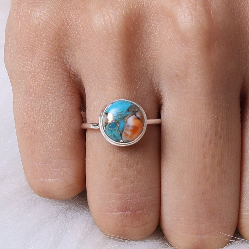 Oyster Turquoise Sterling Silver Ring