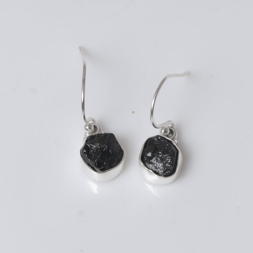 Black Tourmaline Sterling Silver Earrings