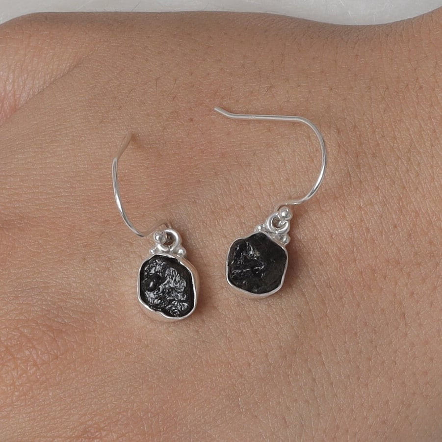 Black Tourmaline Sterling Silver Earrings