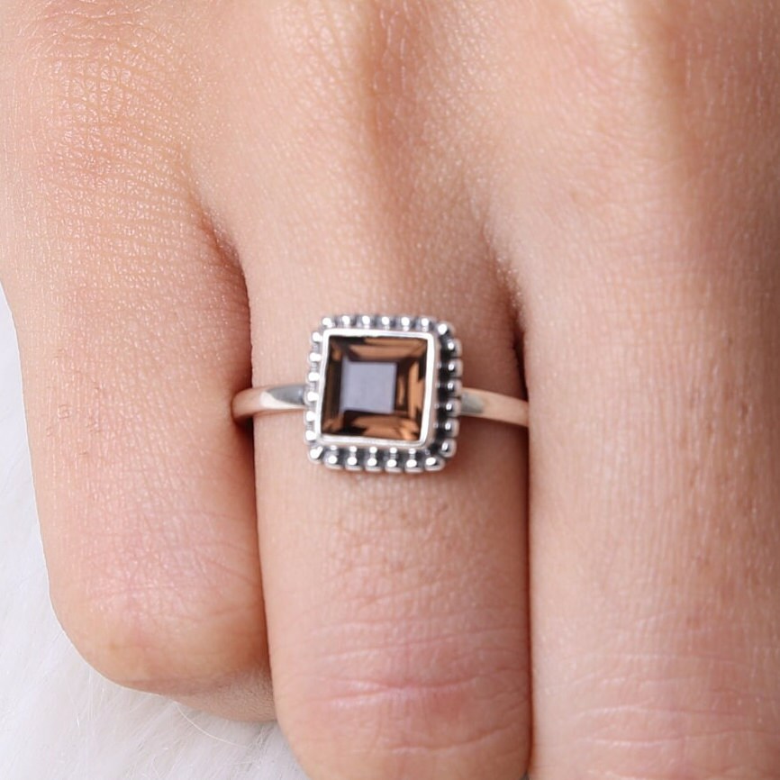 Smoky Topaz Sterling Silver Ring