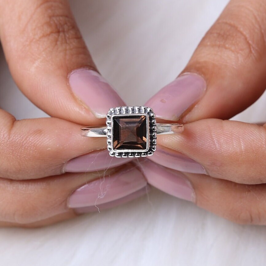 Smoky Topaz Sterling Silver Ring